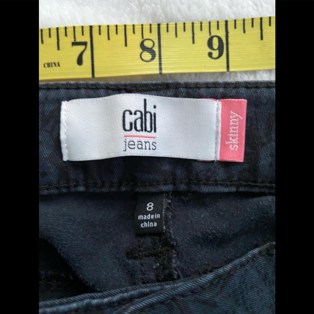 CABi MID RISE SKINNY BLUE LACE JEANS - Picture 4 of 5